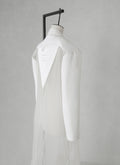 Savage by Boni couture silk coat with oversized roses front view