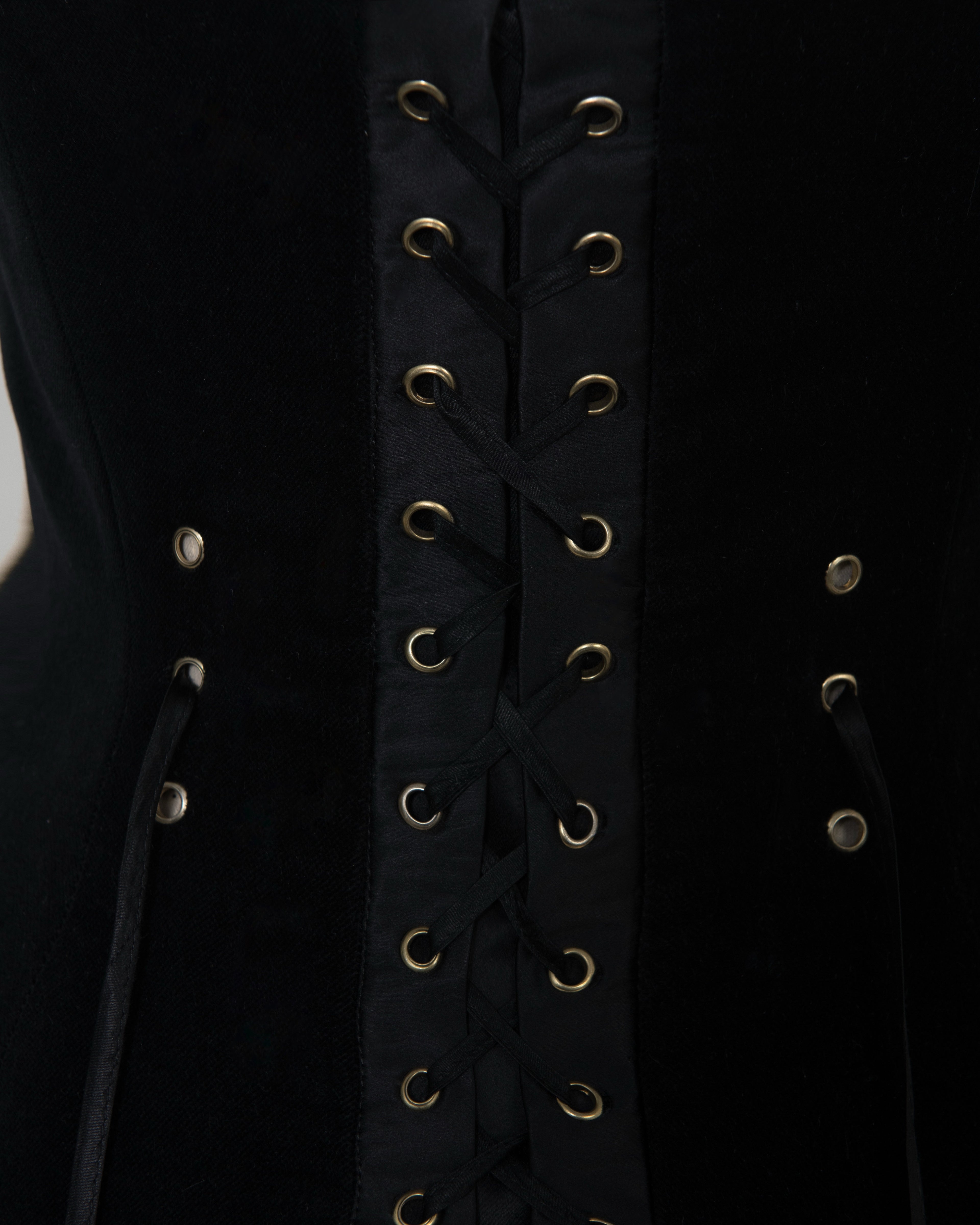 Savage by Boni black couture gown with velvet silk bodice image 5