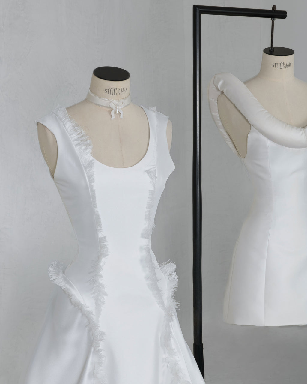 Savage by Boni micro wedding dress with oversized collar detail shot