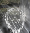 Savage by Boni cathedral bridal veil with self-love embroidery front view