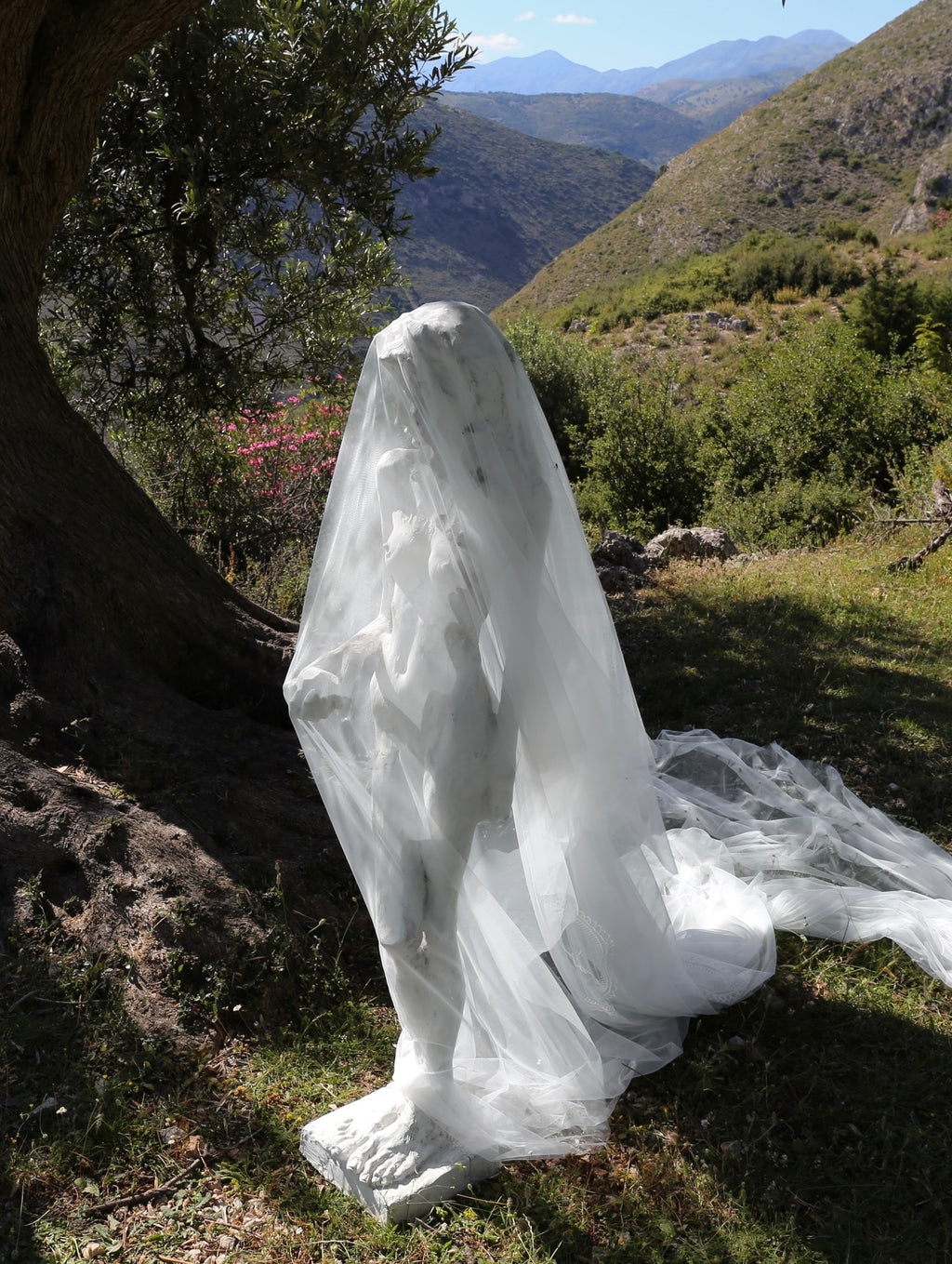 Savage by Boni cathedral bridal veil with self-love embroidery side view