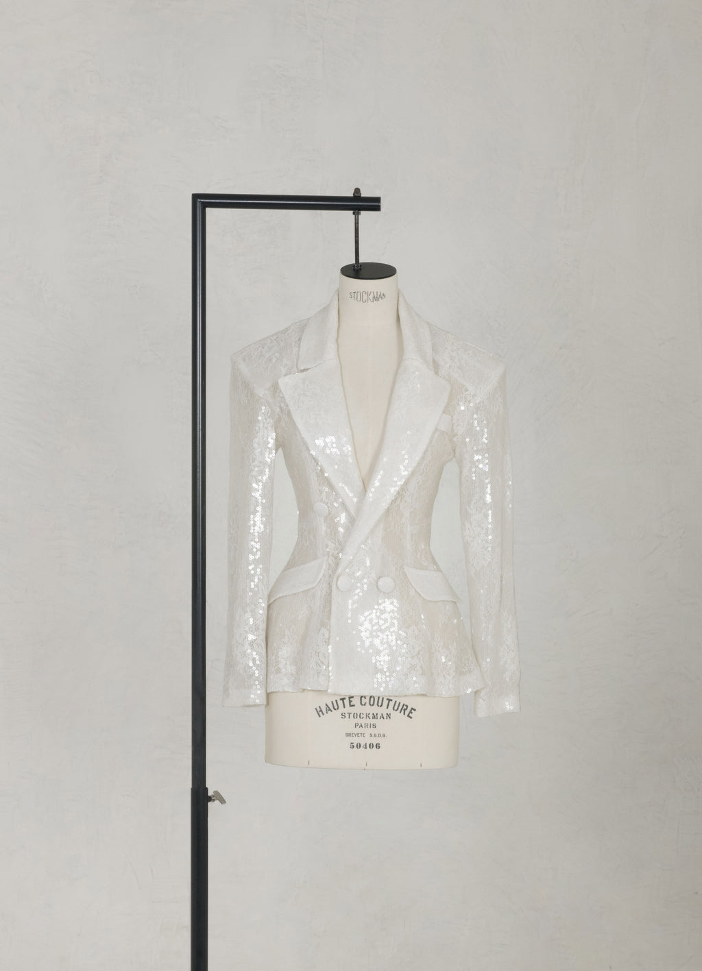 Savage by Boni glass bridal suit with Chantilly texture front view