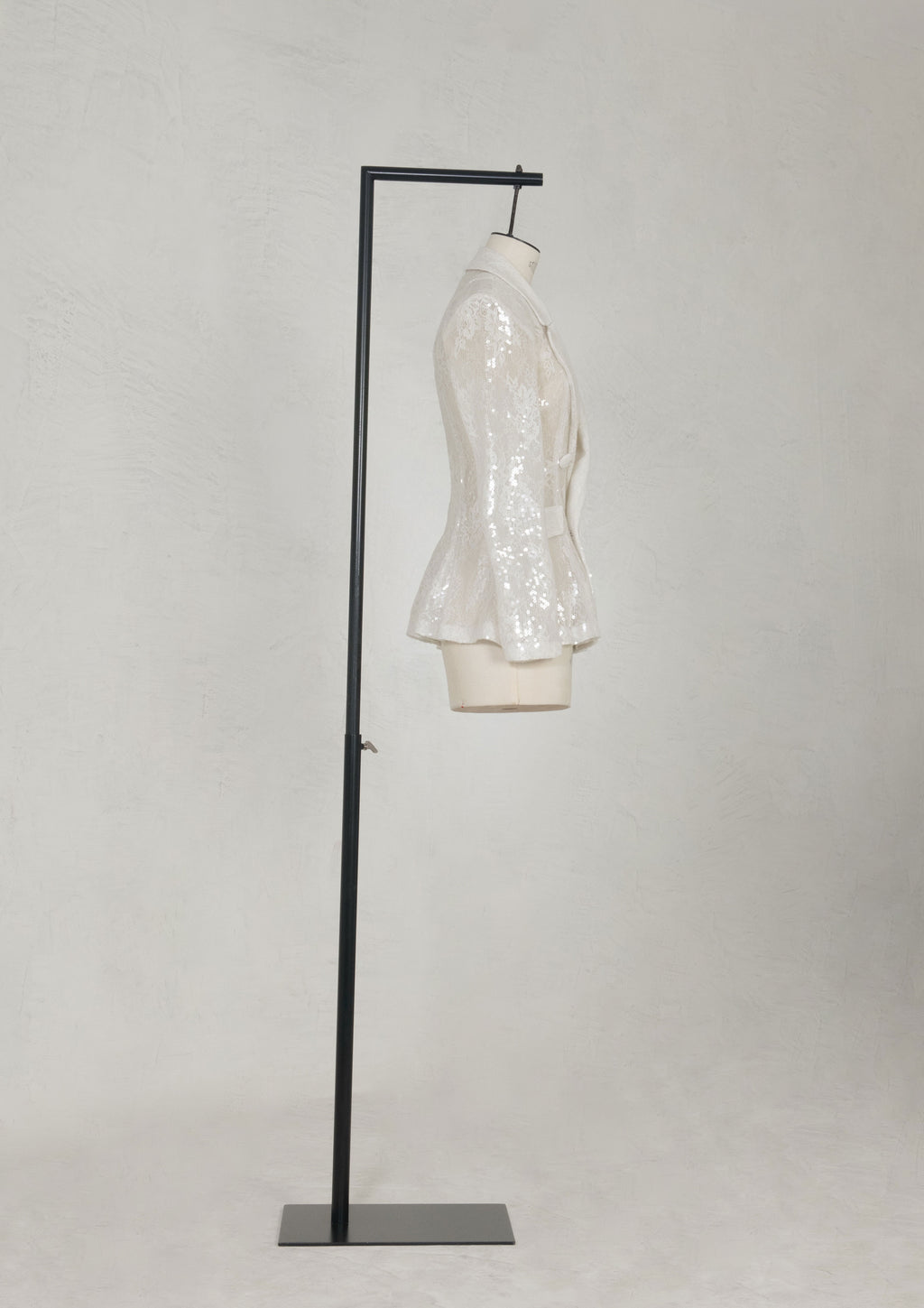 Savage by Boni glass bridal suit with Chantilly texture side view