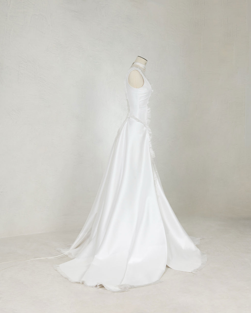 Savage by Boni butterfly bridal gown in silk brocade back view