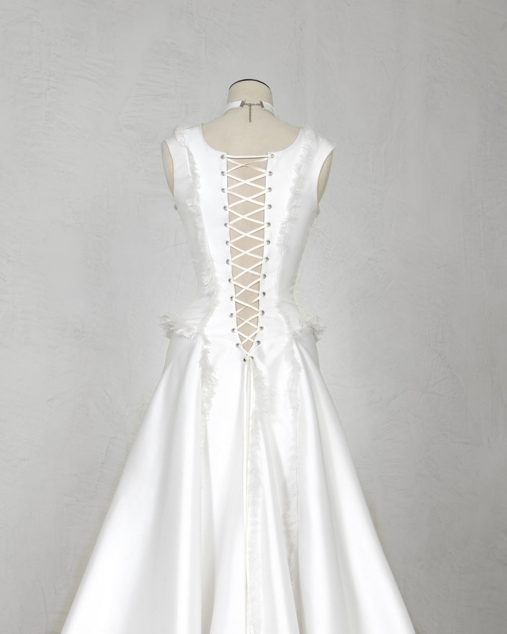 Savage by Boni butterfly bridal gown in silk brocade front view